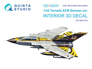 Intérieur imprimé en 3D et coloré sur papier décalcomanie (Italeri) de la Quinta Studio QD+32231 Tornado ECR (avec pièces en résine imprimées en 3D) à l&amp;#39;échelle 1/32