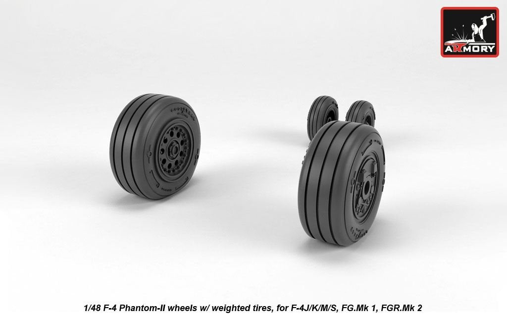 Armory Models AW48325 F-4 Phantom-II wheels w/ weighted tires, late 1/48 – Bild 2