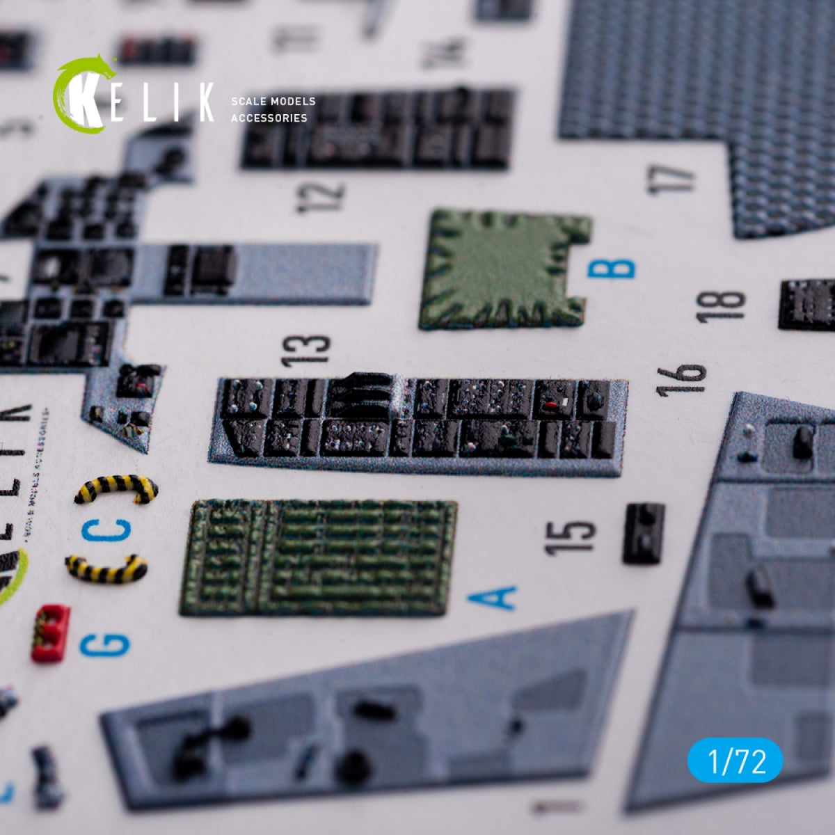 KELIK K72091 F-15C - interior 3D decals for FineMolds kit 1/72 – imagen 5