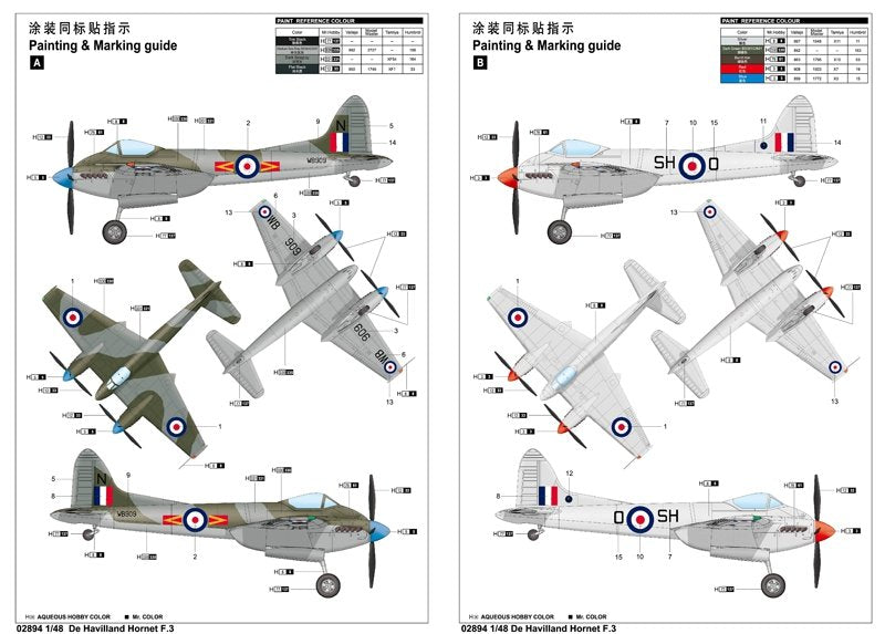 Trumpeter 02894 De Havilland Hornet F.3 – imagen 2