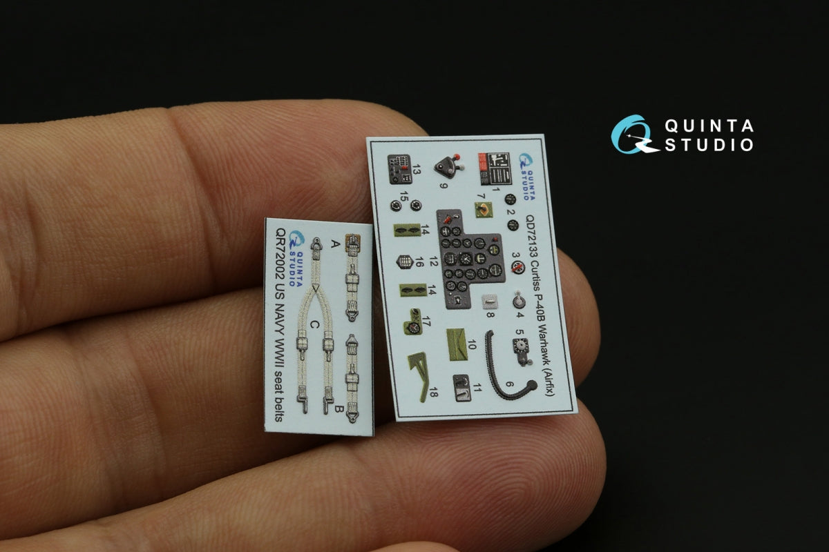 Quinta Studio QD72133 P-40B 3D-Printed coloured Interior on decal paper (Airfix) 1/72 – immagine 12