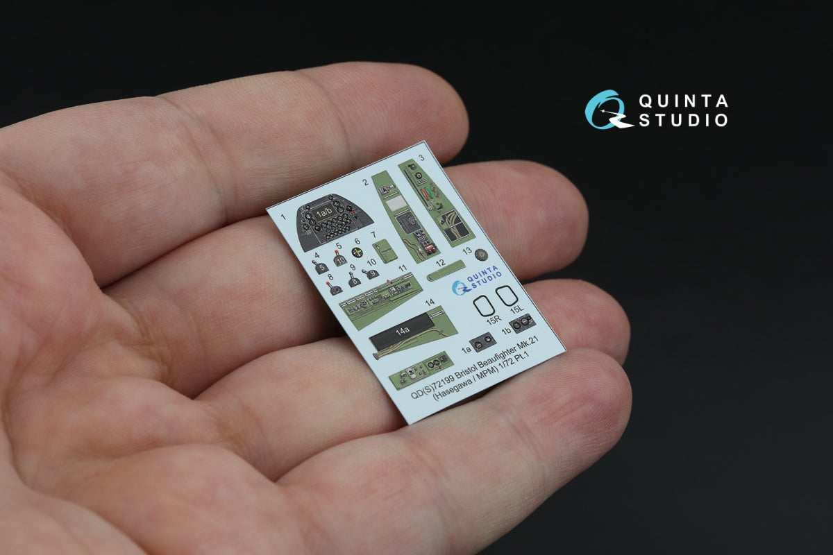 Quinta Studio QDS-72199 Bristol Beaufighter Mk.21 3D-Printed &amp;amp; coloured Interior on decal paper (Hasegawa/MPM) (small version) 1/72 – Bild 3