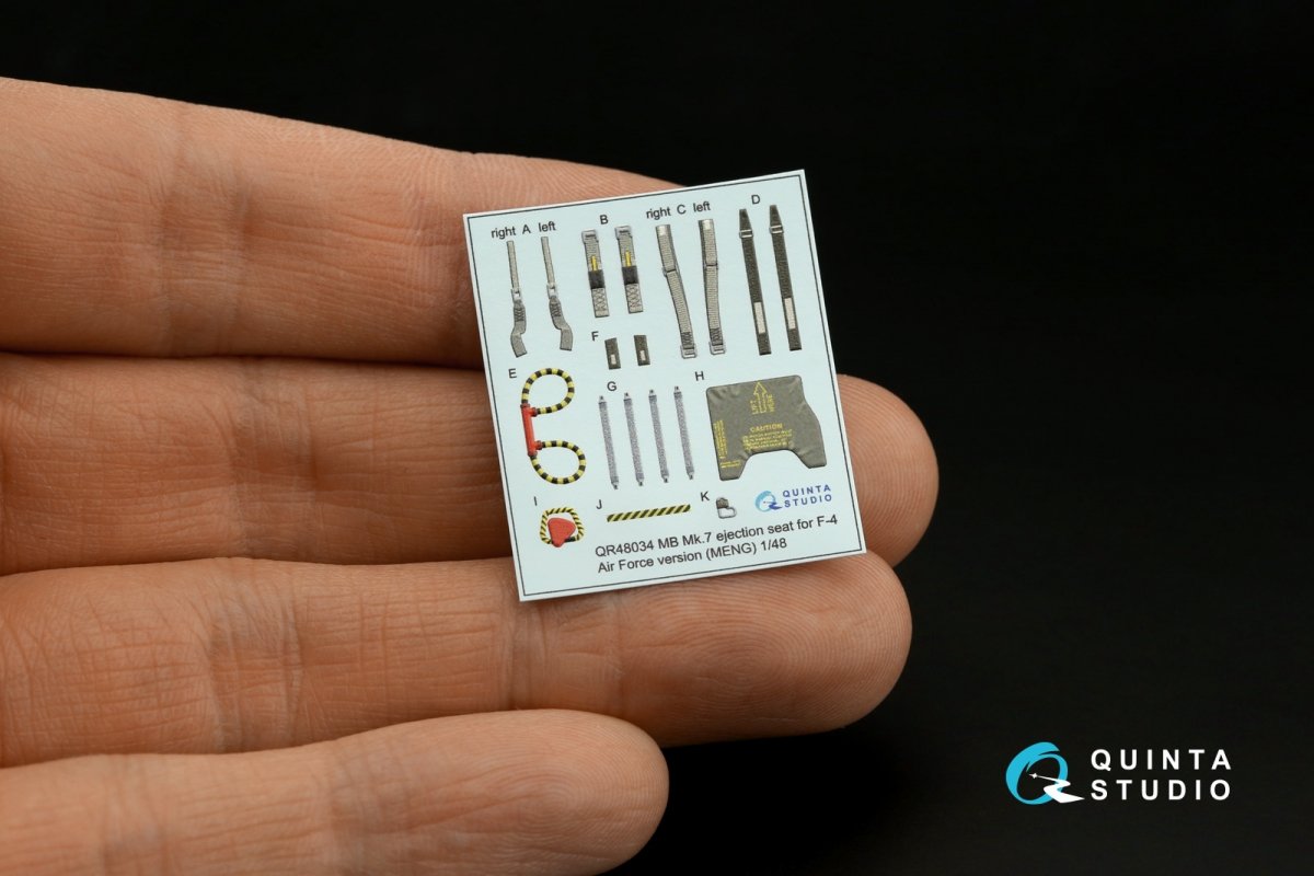 Quinta Studio QD48371 F-4E with DMAS 3D-Printed &amp;amp; coloured Interior on decal paper (Meng) 1/48 – immagine 8