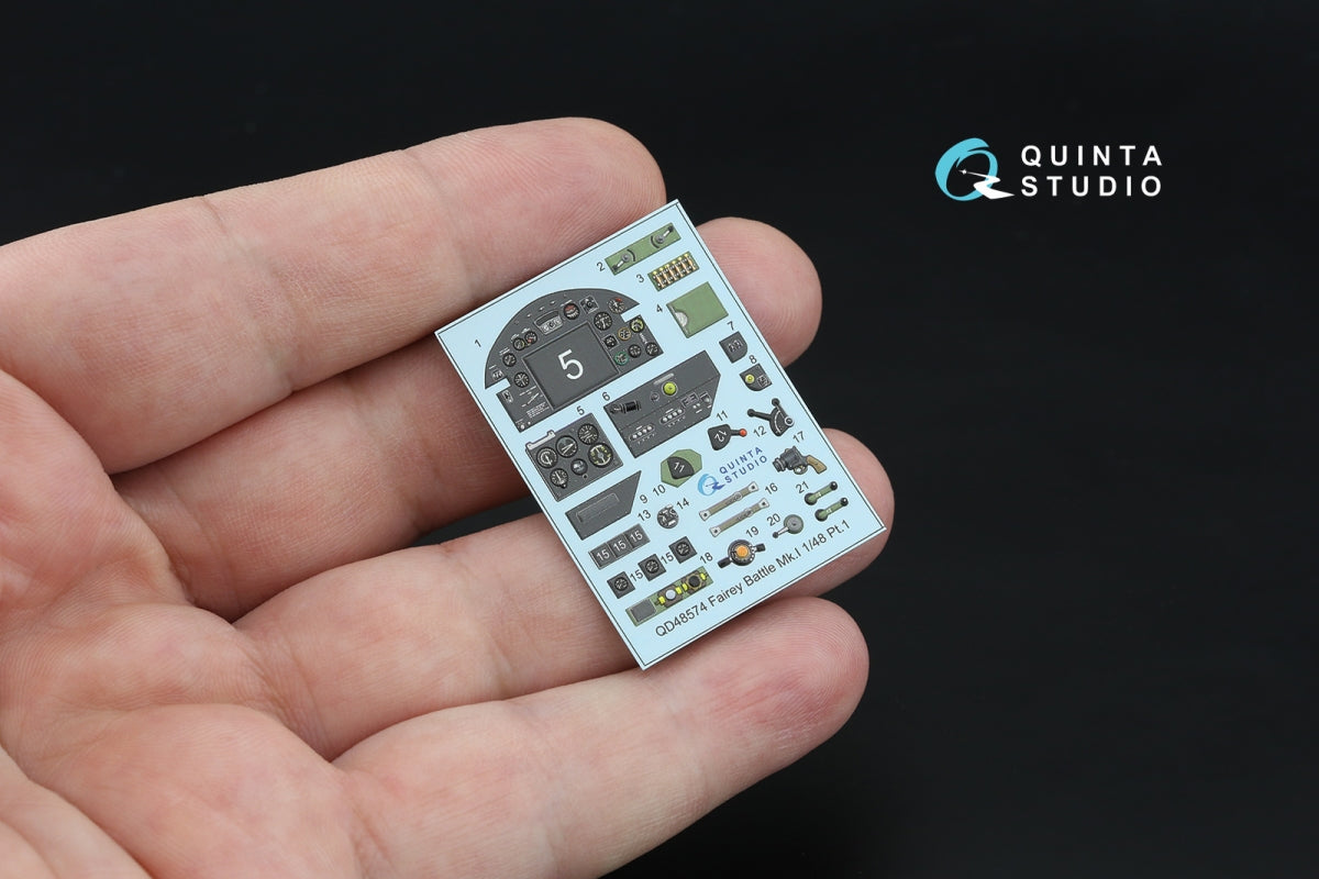 Quinta Studio QD+48574 Fairey Battle Mk.I 3D-Printed &amp;amp; coloured Interior on decal paper (Trumpeter) (with 3D-printed resin parts) 1/48 – imagen 3