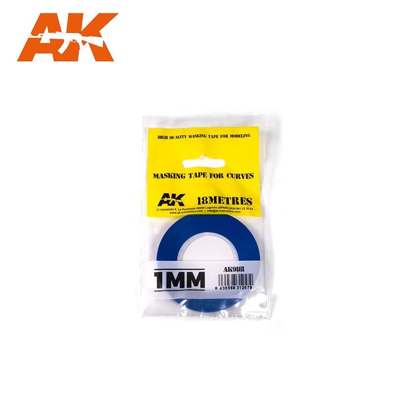 AK Interactive AK9181 MASKING TAPE FOR CURVES 1MM