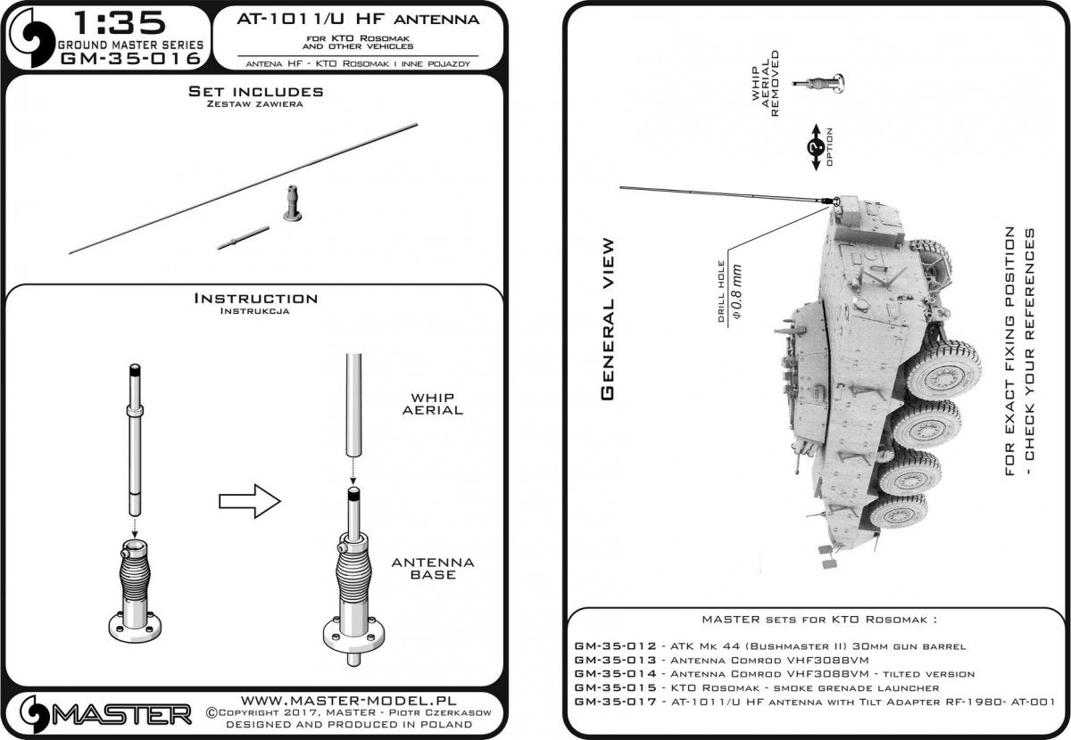 Master GM-35-016 Modern AFV Antenna AT-1011/U HF for KTO Rosomak and other vehicles 1/35 – image 5