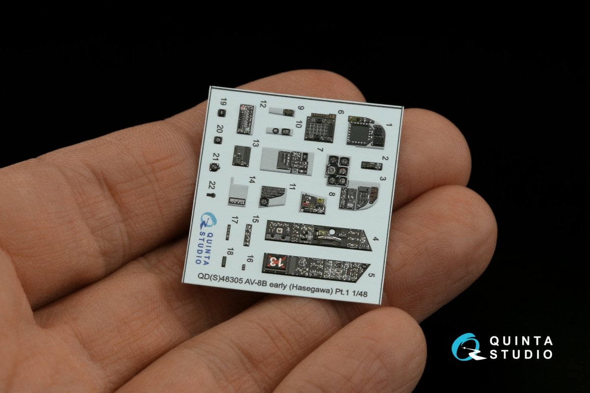 Intérieur imprimé en 3D et coloré sur papier décalcomanie Quinta Studio QDS-48305 AV-8B (version initiale) (Hasegawa) (petite version) 1/48 – image 4