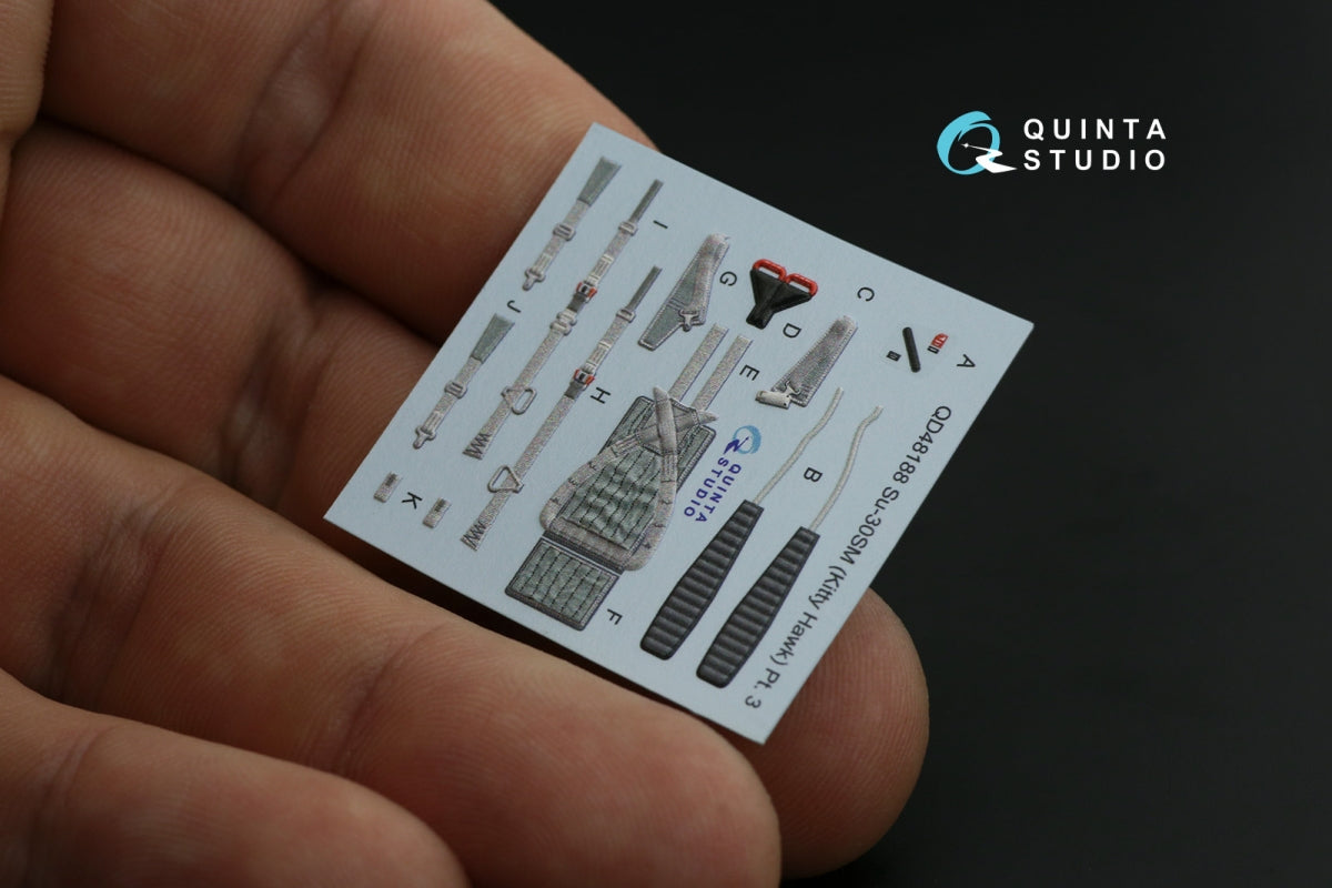 Quinta Studio QD48212 Su-30MKK 3D-Printed &amp;amp; coloured Interior on decal paper (KittyHawk) 1/48 – imagen 9