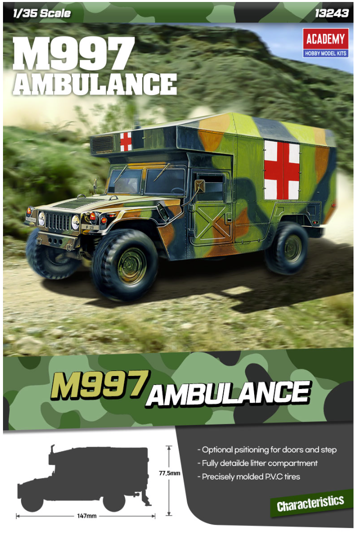 Academy 13243 M997 Humvee Maxi Ambulance 1/35 – imagen 2