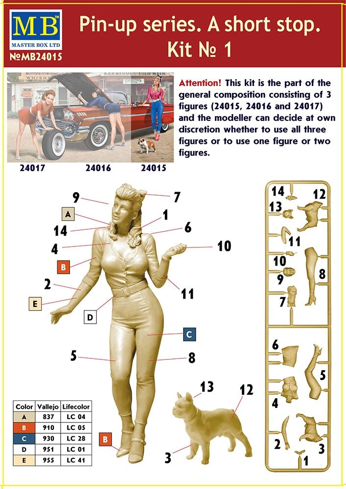Master Box 24015 Pin-up series. A short stop. Kit No. 1 1/24 – Bild 2