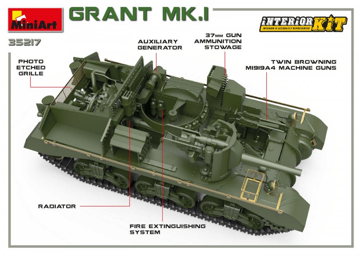 MiniArt 35217 Grant Mk.I w/interior 1/35 – immagine 3