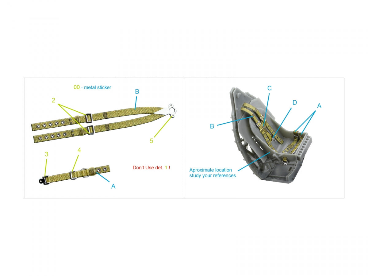 Quinta Studio QR+32046 British Fighter Seatbelts, mid WWII (with metal buckles) (All kits) 1/32 – zdjęcie 10