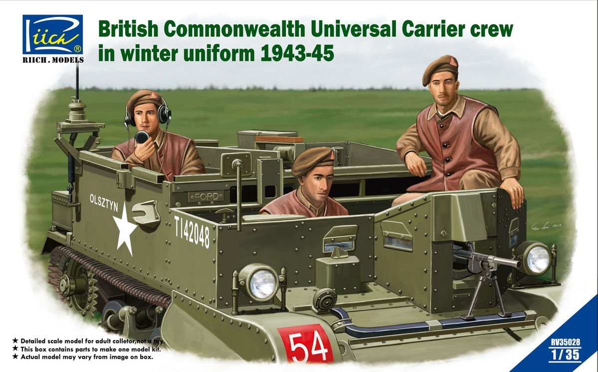 Riich Models RV35028 British &amp; Commonwealth Universal Carrier crew in winter uniform 1943-1945 1/35