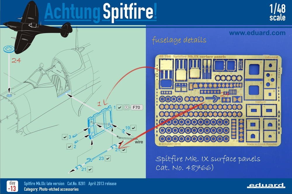 Eduard 48766 Spitfire Mk. IX surface panels 1/48 EDUARD – Bild 5