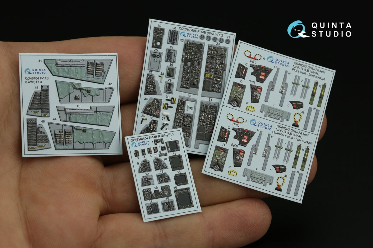 Quinta Studio QD48404 F-14B 3D-Printed &amp;amp; coloured Interior on decal paper (GWH) 1/48 – Bild 7