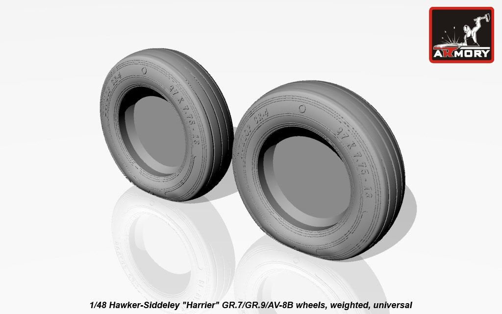 Armory Models AW48405 Hawker-Siddeley Harrier GR.7/GR.9/AV-8B wheels w/ weighted tyres 1/48 – imagen 7