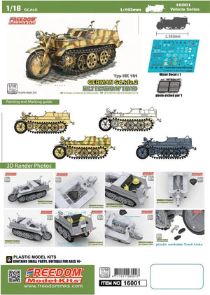 Freedom 16001 Sd.Kfz. 2 Kettenkraftrad Typ HK 101 1/16 – imagen 2