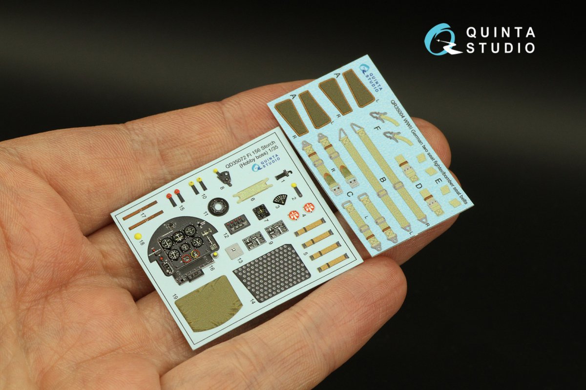 Quinta Studio QD35072 Fi 156C 3D-Printed &amp;amp; coloured Interior on decal paper (Hobby Boss (ex-Tristar)) 1/35 – imagen 3