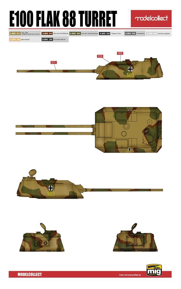 Modelcollect UA72150 WWII Germany landcruiser p.1000 ratte weapon set pack 1/72 – immagine 5