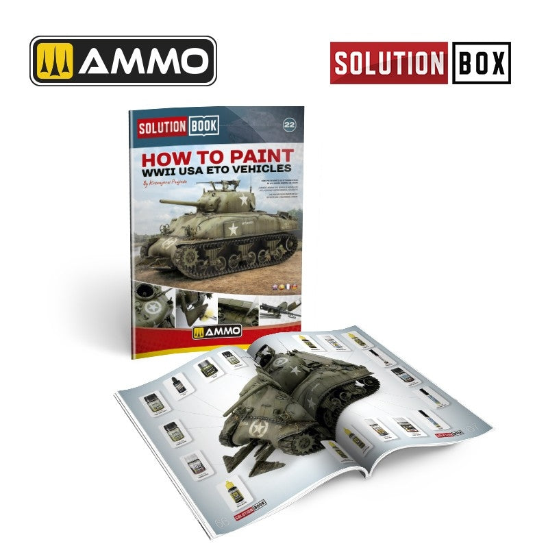 Ammo of Mig 6528 SOLUTION BOOK 22 - How to Paint WWII USA ETO Vehicles (Multilingual Book) – immagine 2