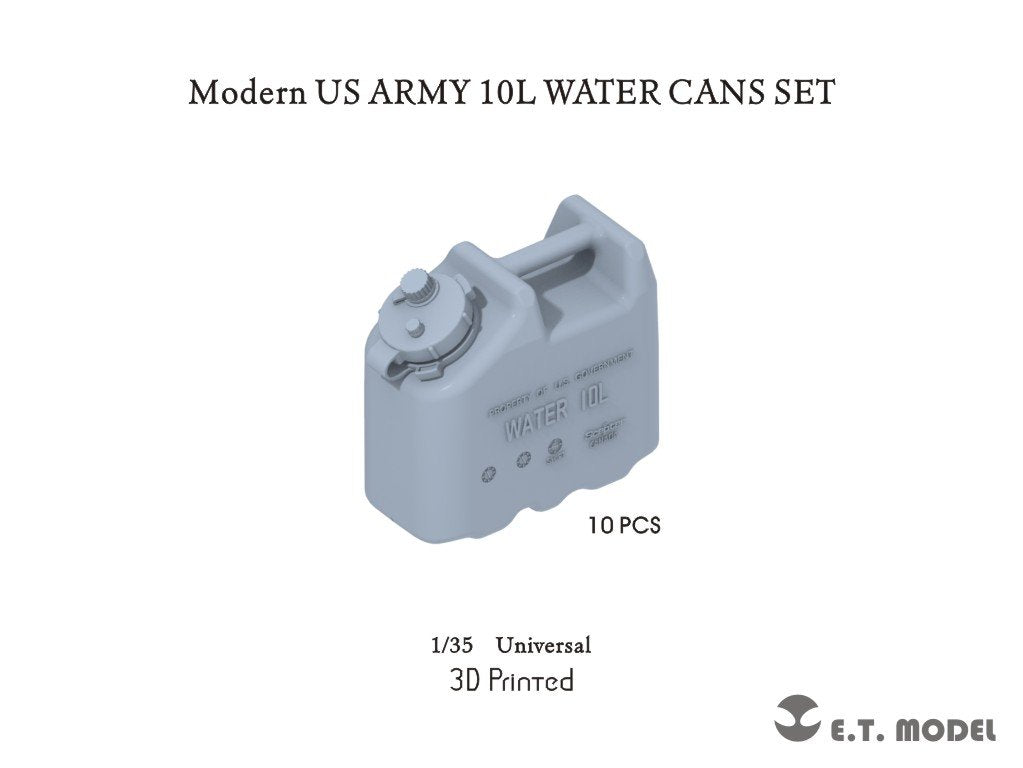 Ensemble de bidons d'eau de 10 L de l'armée américaine moderne ET Model P35-316 (impression 3D) à l'échelle 1/35 