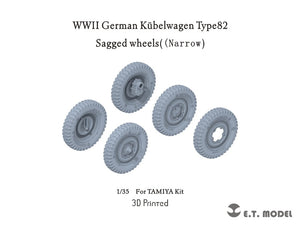 E.T. Model P35-138 WWII German Kübelwagen Type82 Sagged wheels Narrow For TAMIYA Kit 1/35