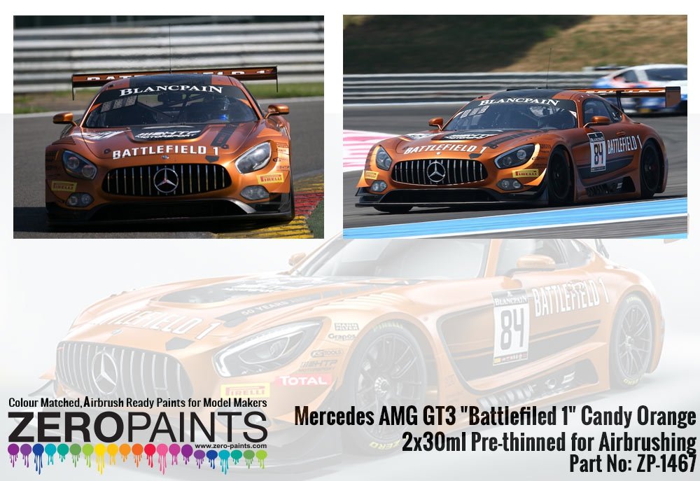 Zero Paints ZP-1467 Mercedes AMG GT3 Battlefiled 1 Candy Orange Paint 2x30ml – imagen 2