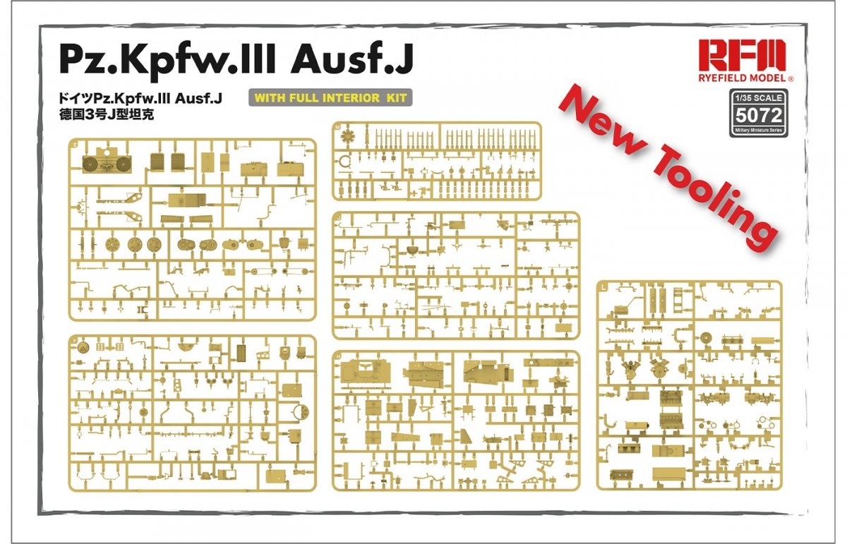 Rye Field Model 5072 Pz.Kpfw.III Ausf.J FULL INTERIOR 1/35 – imagen 5