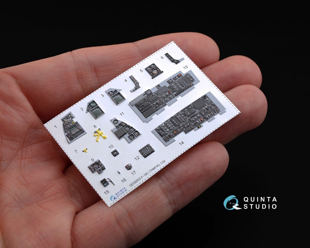 Quinta Studio QD32003 F-16C 3D-Printed &amp;amp; coloured Interior on decal paper (for Tamiya kit) 1/32 – imagen 2