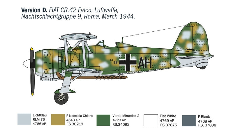 Italeri 1485 FIAT CR.42 CN Falco Night Fighter 1/72 – imagen 4