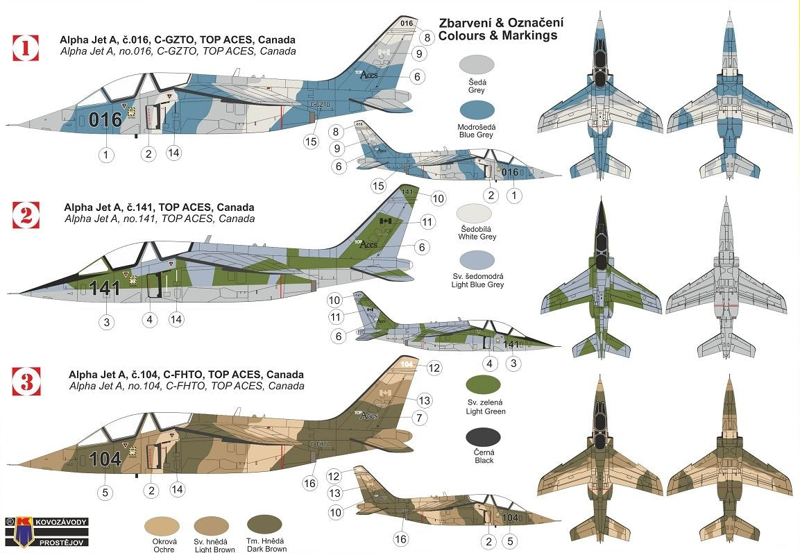Kovozavody Prostejov KPM0265 Alpha Jet A „Canadian Top Aces“ 1/72 – imagen 2