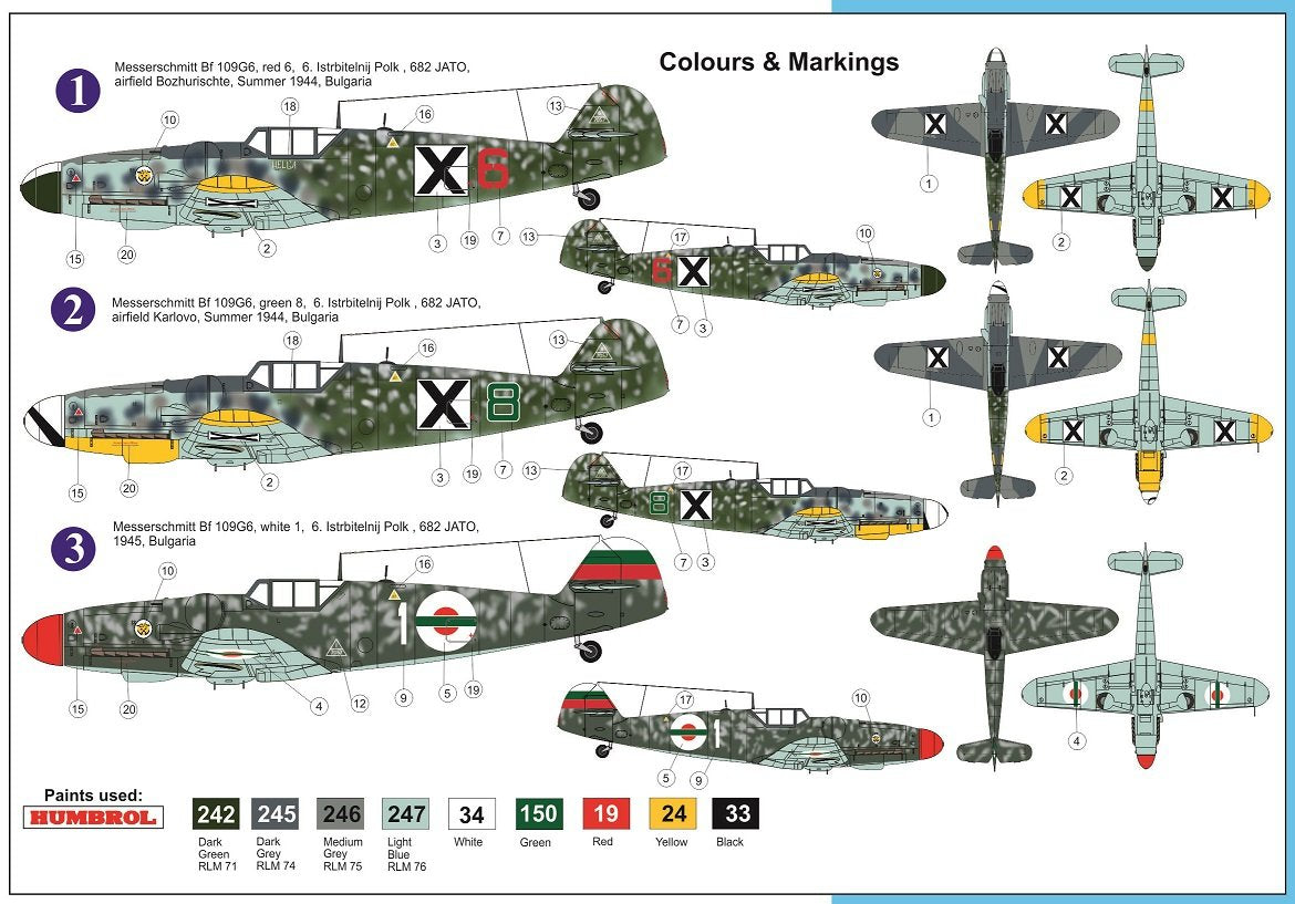 Maquette AZ7632 Bf 109G-6 Force aérienne bulgare 1/72 – image 2
