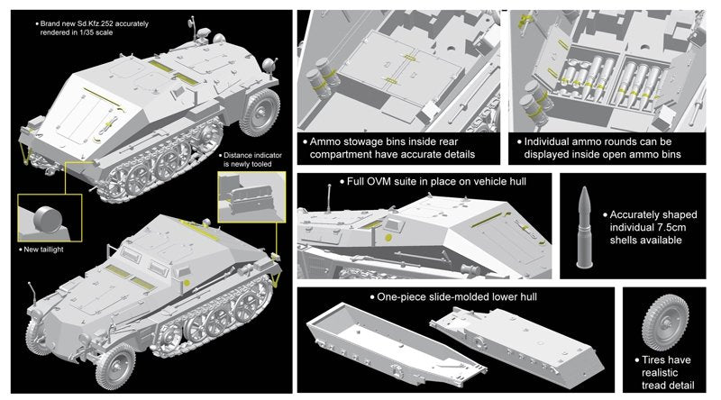 Dragon 6718 Sd.Kfz.252 leichte Gepanzerte Munitionskraftwagen mit Sd.Ah.32/1 Trailer 1/35 – zdjęcie 3