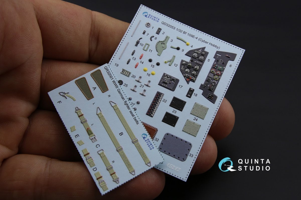 Quinta Studio QD32053 Bf 109E-4 3D-Printed &amp;amp; coloured Interior on decal paper (for Cyber-hobby/Dragon kit) 1/32 – imagen 3