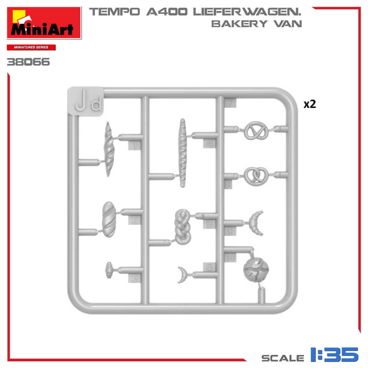 MiniArt 38066 TEMPO A400 LIEFERWAGEN. BAKERY VAN 1/35 – immagine 12