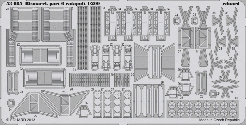 Eduard 53085 Bismarck part 6 - catapult 1/200 TRUMPETER