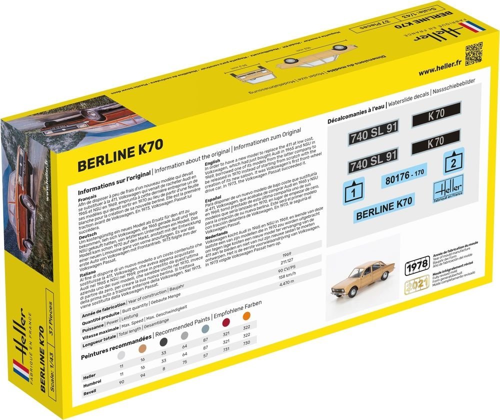 Heller 80176 Berline K70 1/43 – imagen 2
