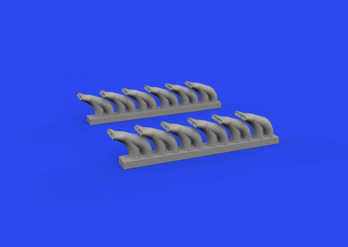 Eduard 648958 P-39 exhaust stacks fishtail PRINT EDUARD 1/48