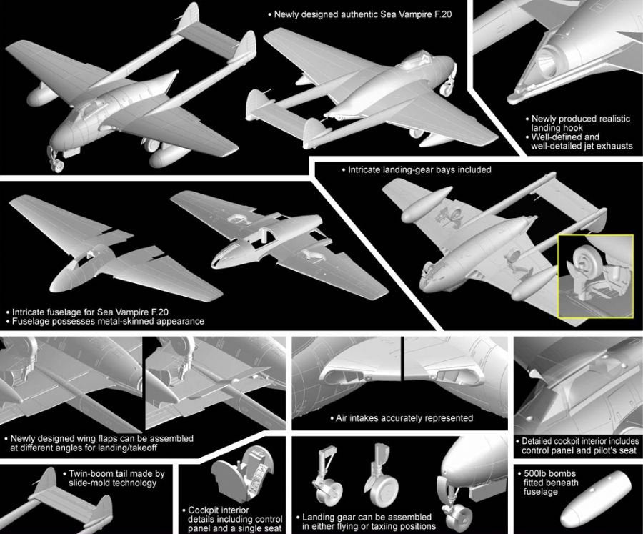Cyber Hobby 5112 Sea Vampire F.20 1/72 – imagen 2