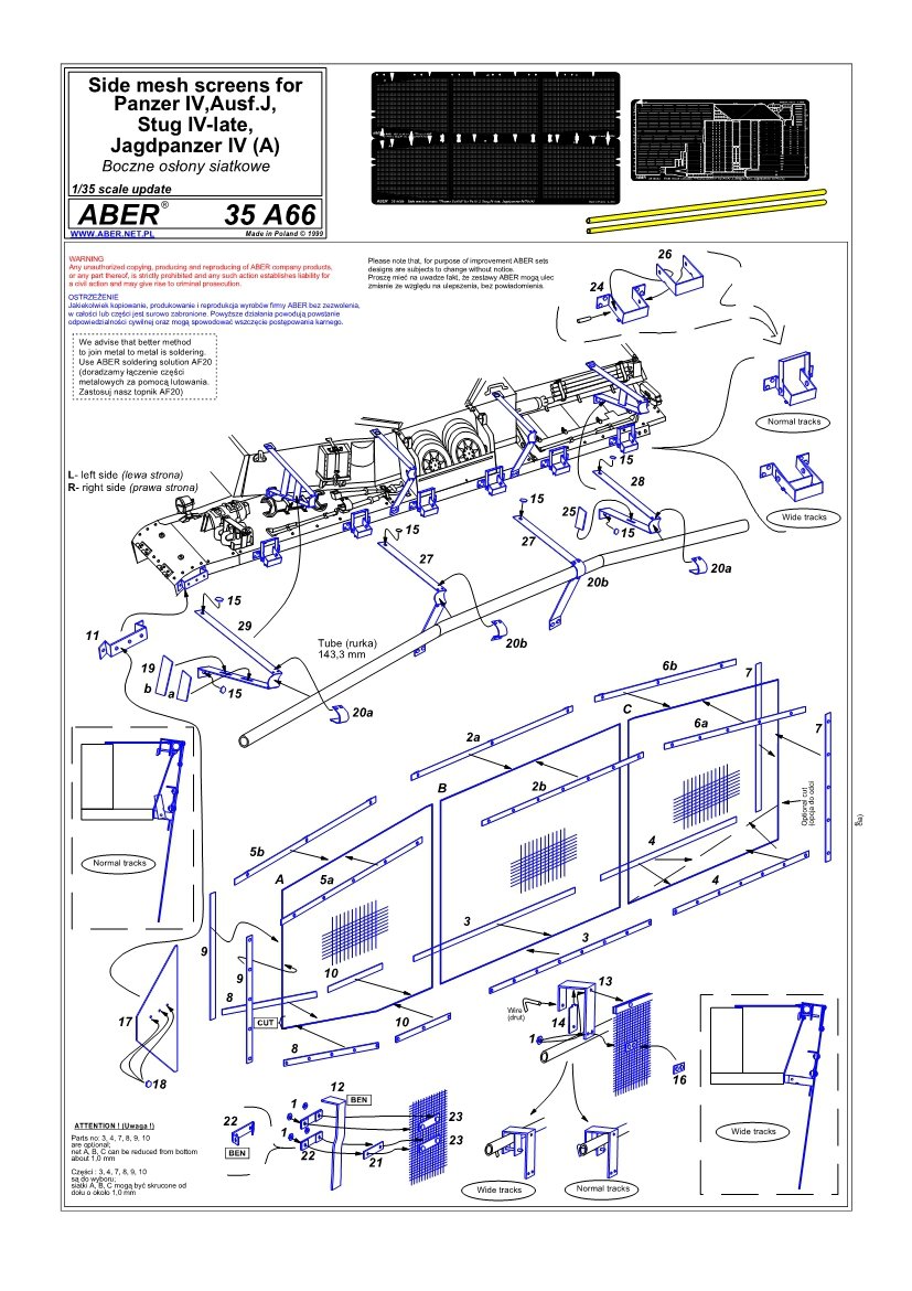 Aber 35A066 Side mesh covers for Pz.IV, Jagdpanzer IV (A), Stug.IV- late (1/35) – image 3