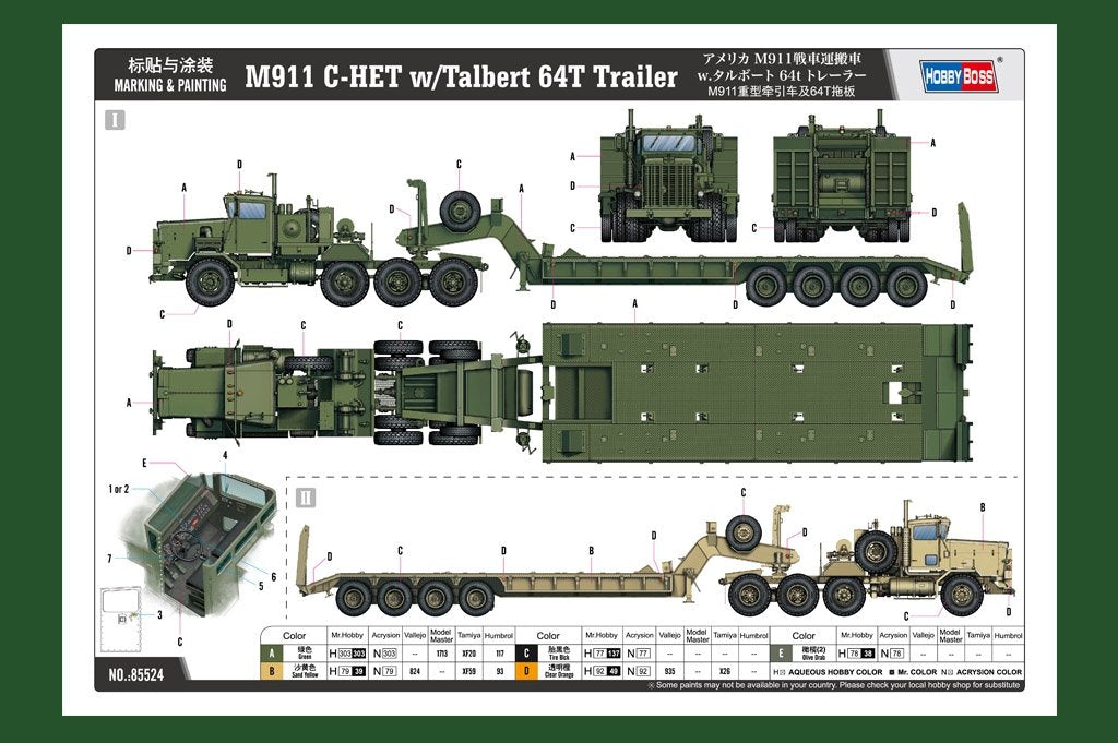 Hobby Boss 85524 M911 C-HET w/ Talbert 64T Trailer 1/35 – imagen 5