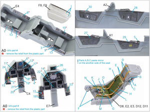 Quinta Studio QD48118 Mirage 2000-5B 3D-Printed &amp;amp; coloured Interior on decal paper (Kinetic) 1/48 – imagen 17