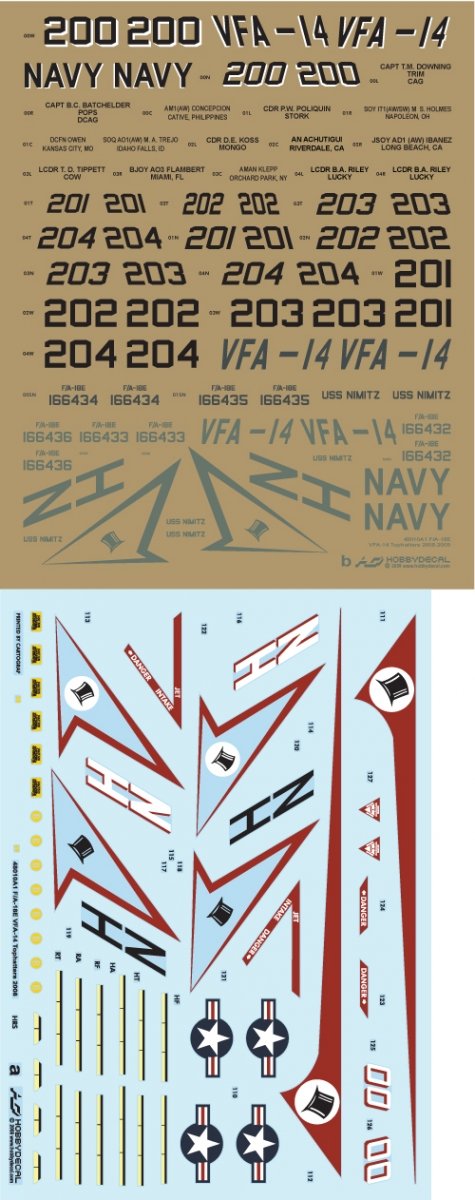 HobbyDecal AL48010V1 F/A-18E Tophatters 2008-2009 1/48 – zdjęcie 5