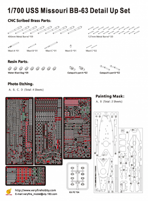 Kit de détail Very Fire VF700009 USS Missouri BB-63 pour maquette VeryFire au 1/700 – image 10