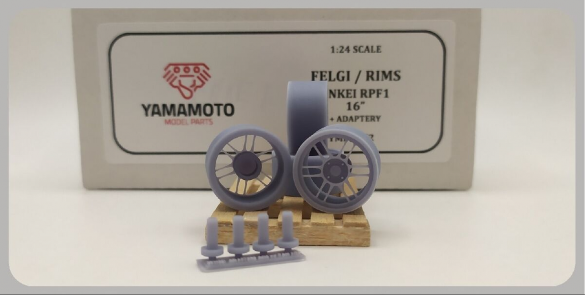 Yamamoto Model Parts YMPRIM2 Felgi Enkei RPF1 17 &amp;#39; + adaptery 1/24