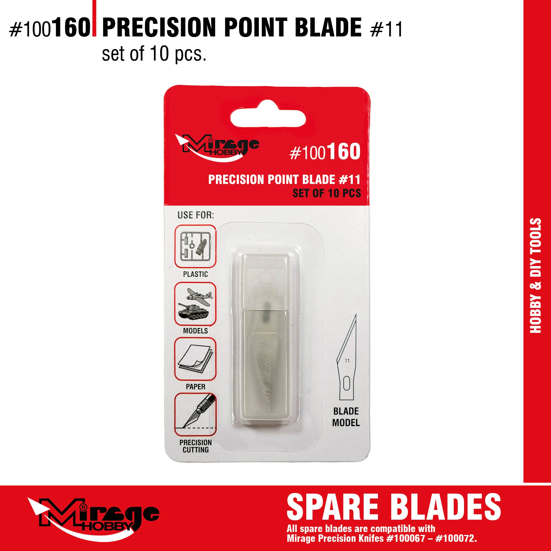 Mirage 100160 Precision Point Blade (10 pcs)