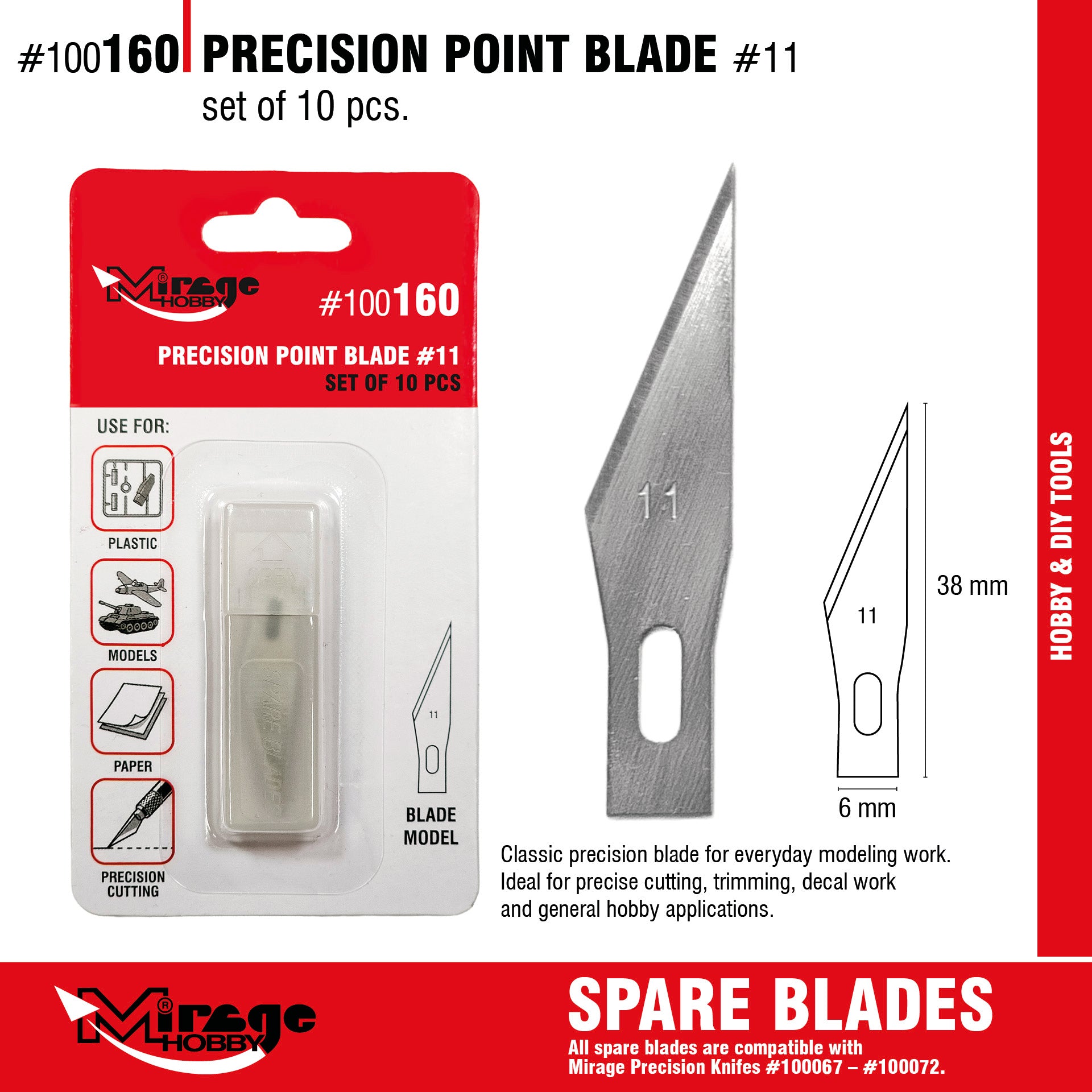 Mirage 100160 Precision Point Blade (10 pcs) – imagen 2