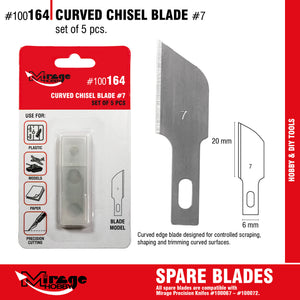 Mirage 100164 Curved Chisel Blade (5 pcs) – imagen 2