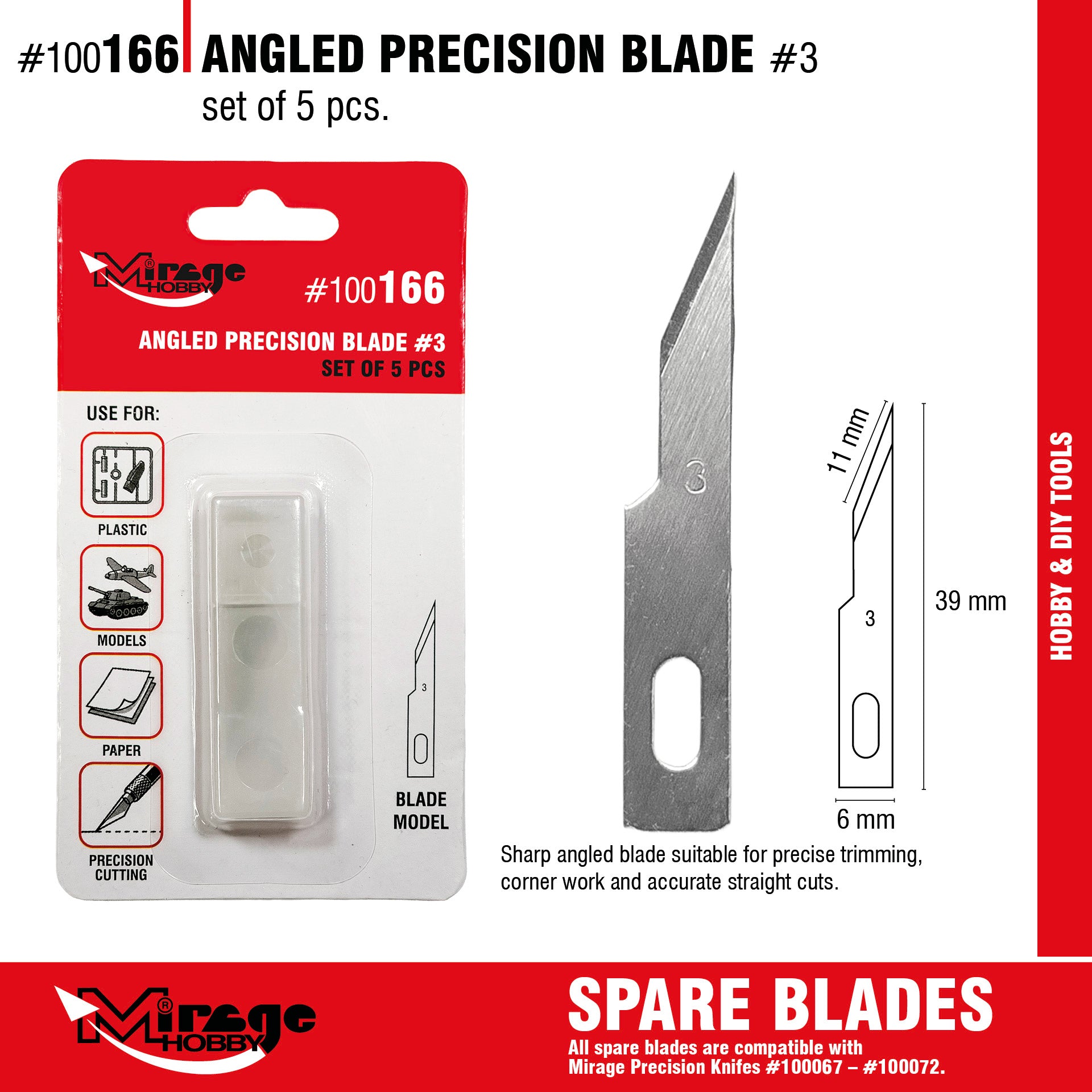 Mirage 100166 Angled Precision Blade (5 pcs) – Bild 2