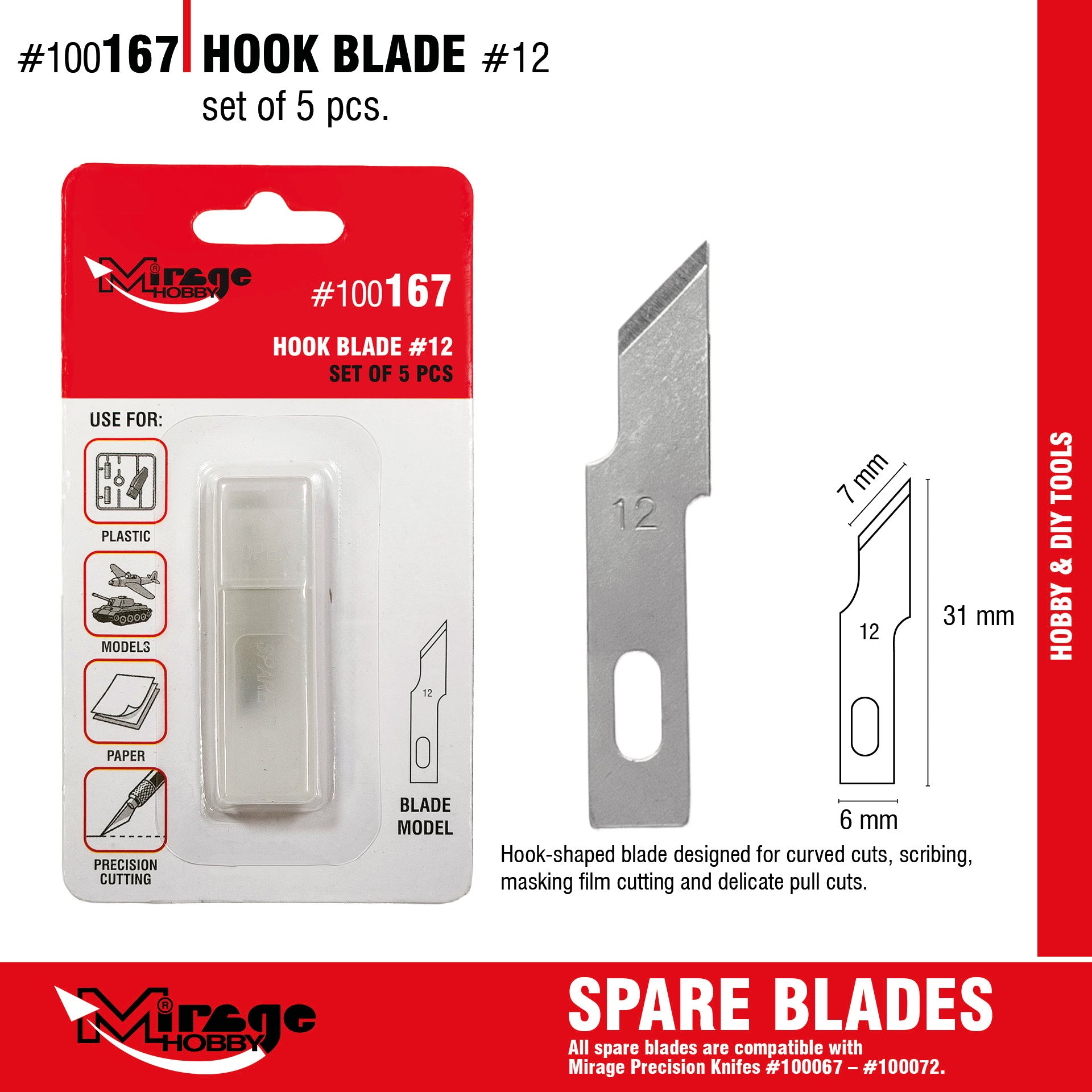 Mirage 100167 Hook Blade (5 pcs) – Bild 2